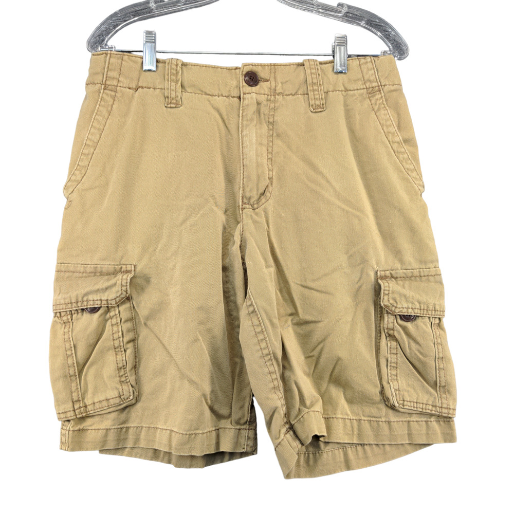 Aeropostale Men’s Cargo Shorts Tan Size 30 Cotton Pockets Belt Loops